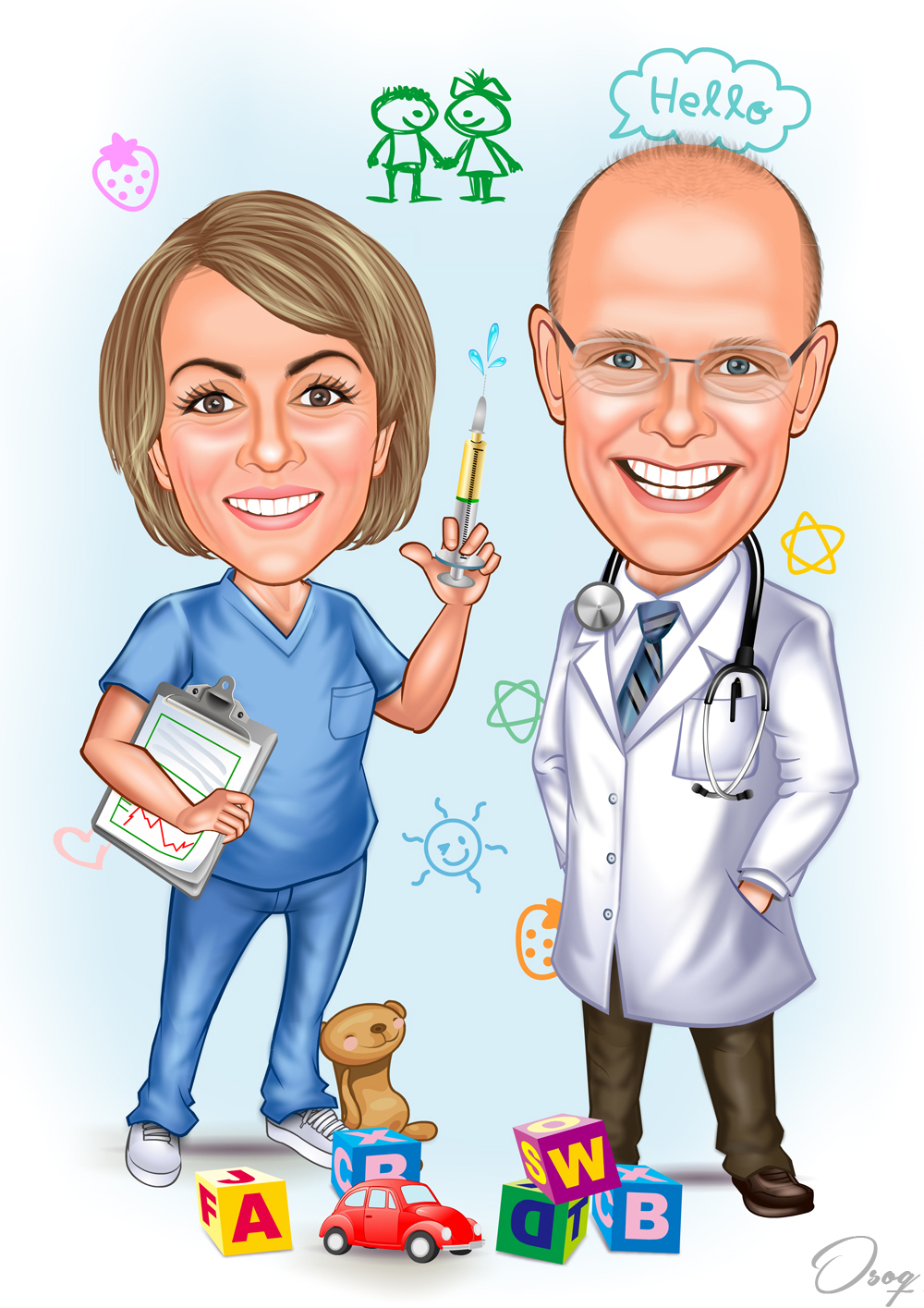 Doctor Nurse Couple Portrait