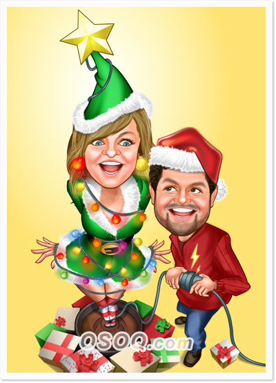 Christmas New Year Caricatures