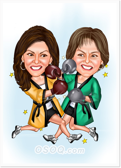 Boxing Fight Caricatures