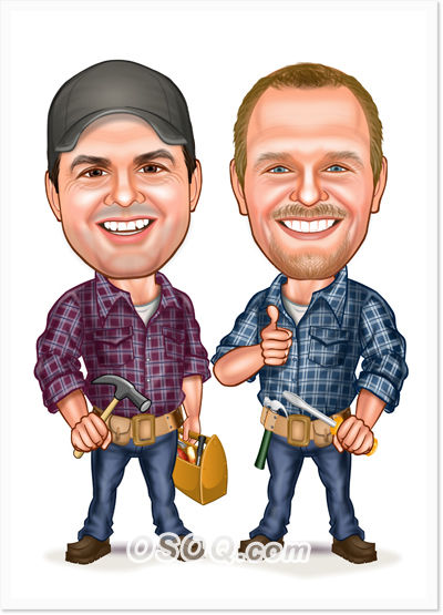 Colleagues Teamwork Caricatures