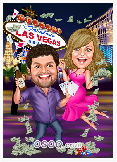 Las Vegas Vacation Caricature
