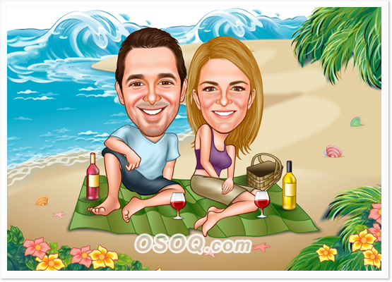 Sunny Beach Vacation Couple