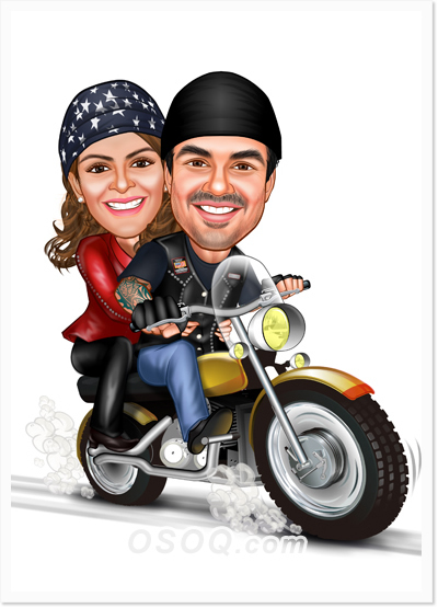 Vacation Travelling Couple Caricatures