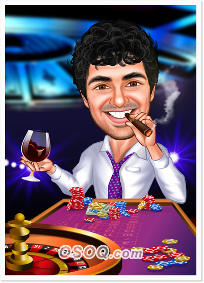 Casino Gambling Caricature