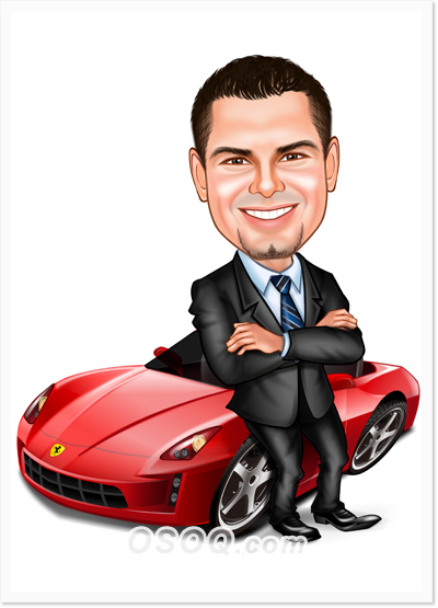 Ferrari Sports Car Caricature