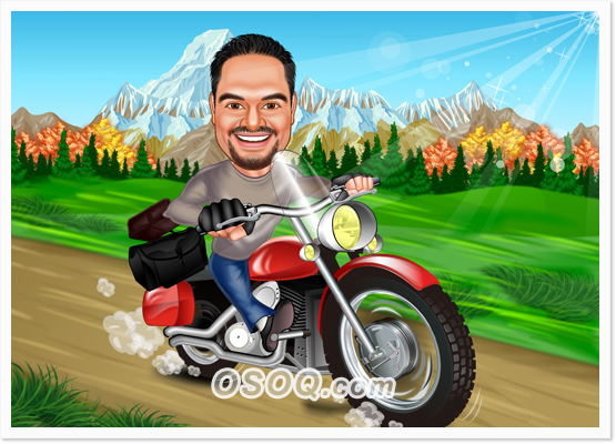 Motorcycle Motorcyclist Caricature