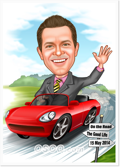 Sports Car Caricatures