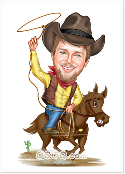 Western Cowboy Caricature