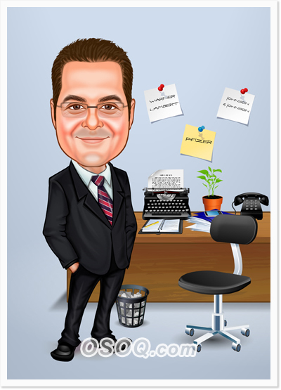 Busy Office Worker Caricatures