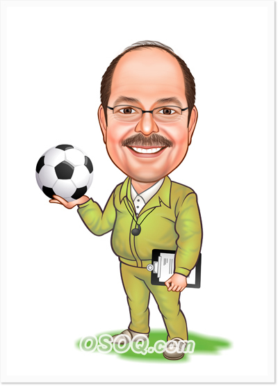 Soccer Coach Caricature