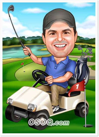 Golf Cart Caricatures