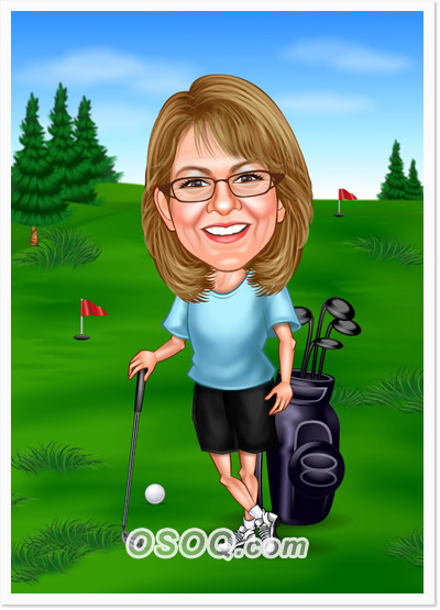 Golf Course Caricature
