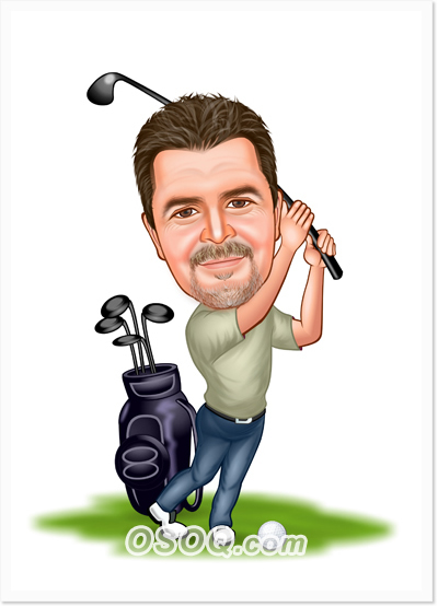 Golf Exercise Caricatures