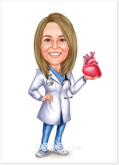 Medical Cardiologist Caricature