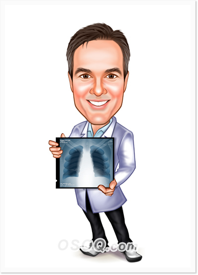 Medical Xray Technologists Caricature
