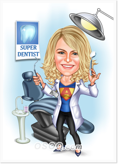 Medical Dental Clinic Caricature