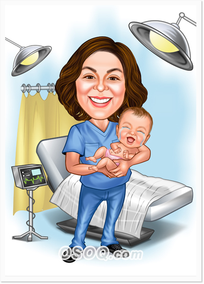 Medical Gynecologist Caricature