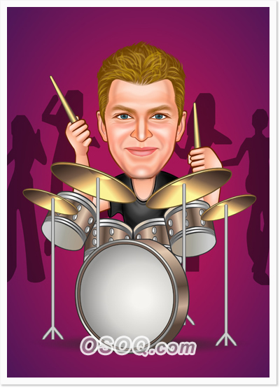 Drum Drummer Caricatures