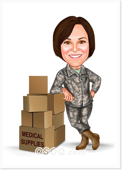 Military Medic Caricature