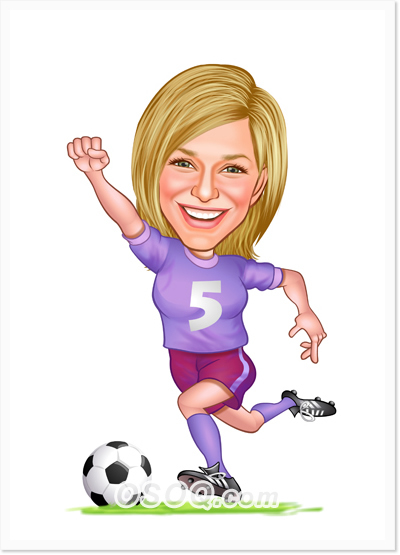 Girl's Soccer Caricature