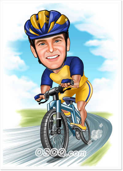 Bicycle Race Caricature