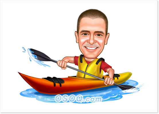 Canoeing Sports Caricature