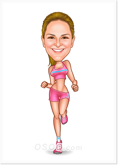 Running Sports Caricature