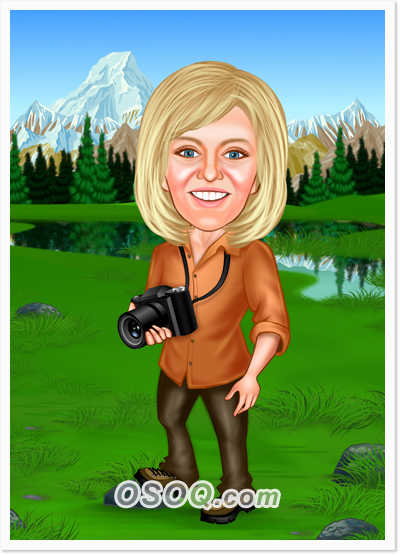 Travel Camping Caricature
