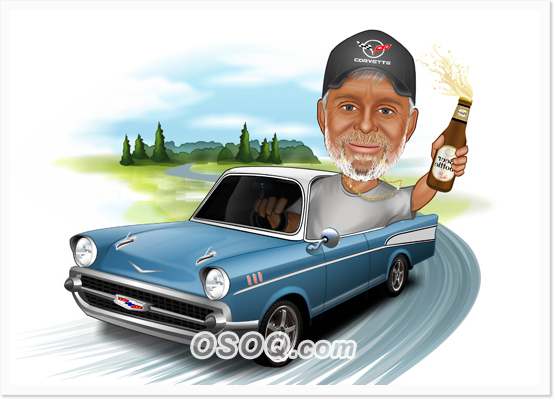 Travel Driving Caricature
