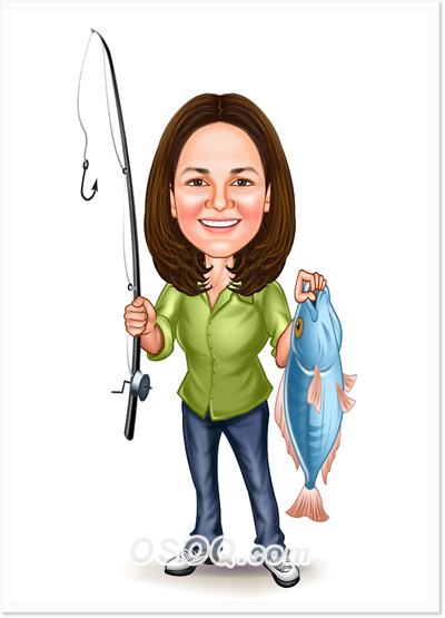 Go Fishing Caricatures