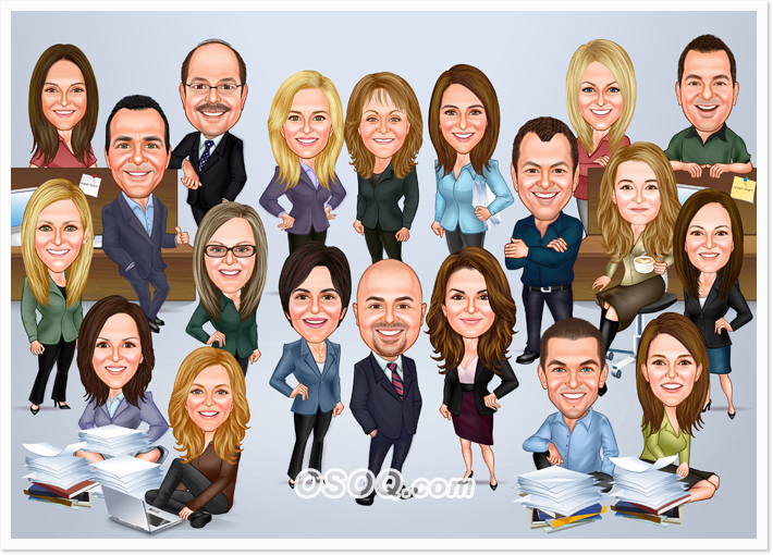 Company Employee Group Caricatures