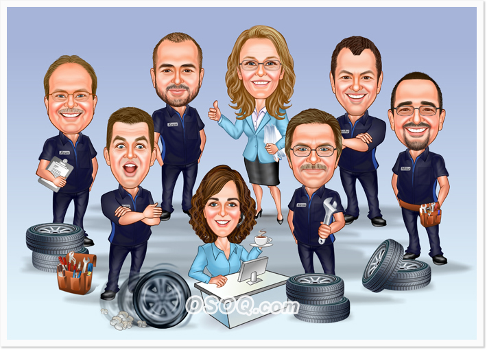 Company Group Caricatures
