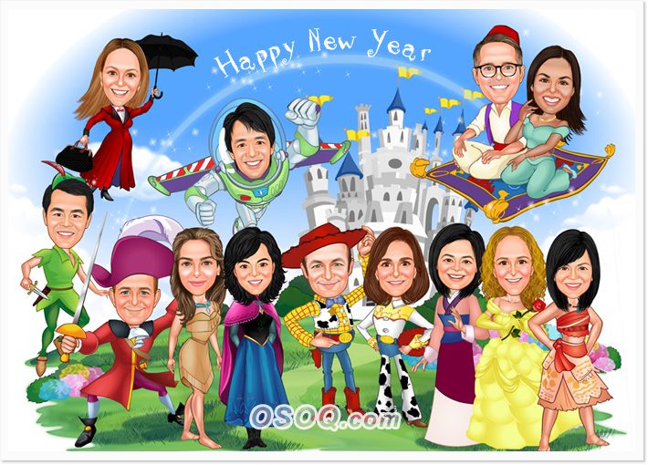 New Year Party Caricatures