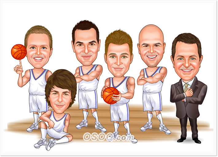 Basketball Team Caricatures