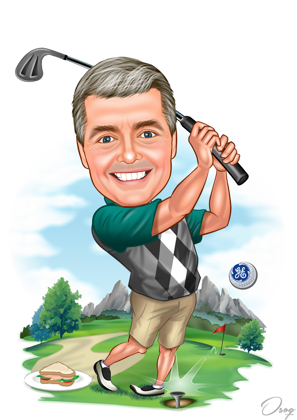 Golfer Cartoon Portraits