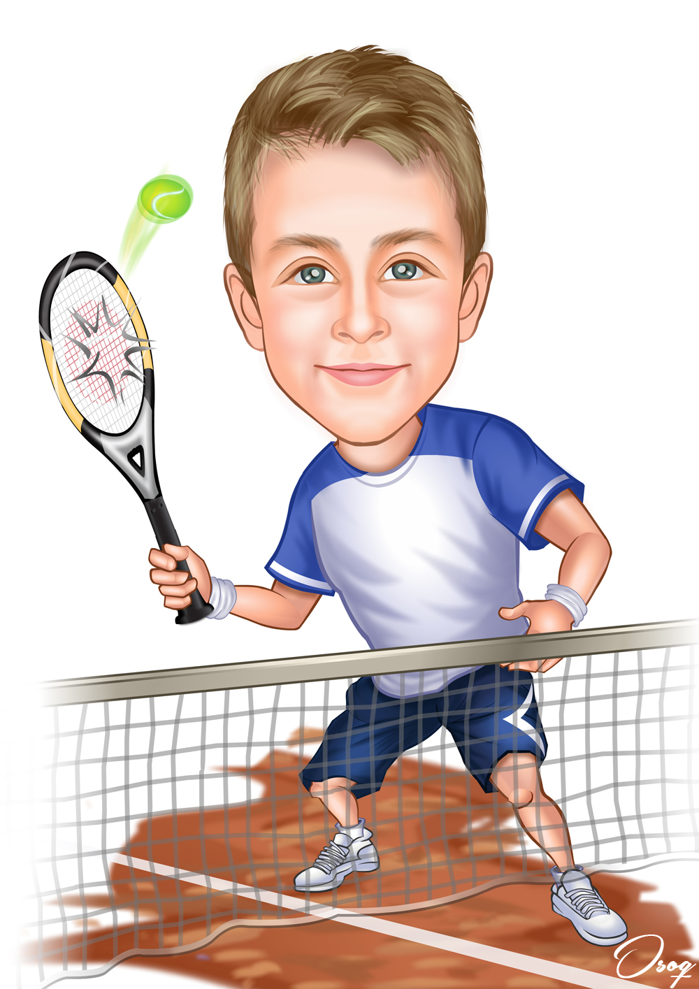 Tennis Player Cartoon Portraits