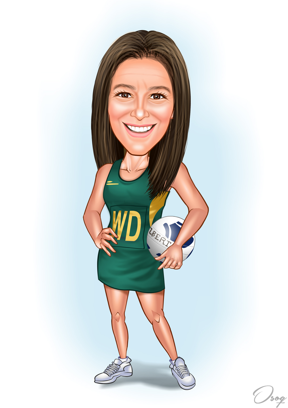 Volleyball Player Cartoon Portrait
