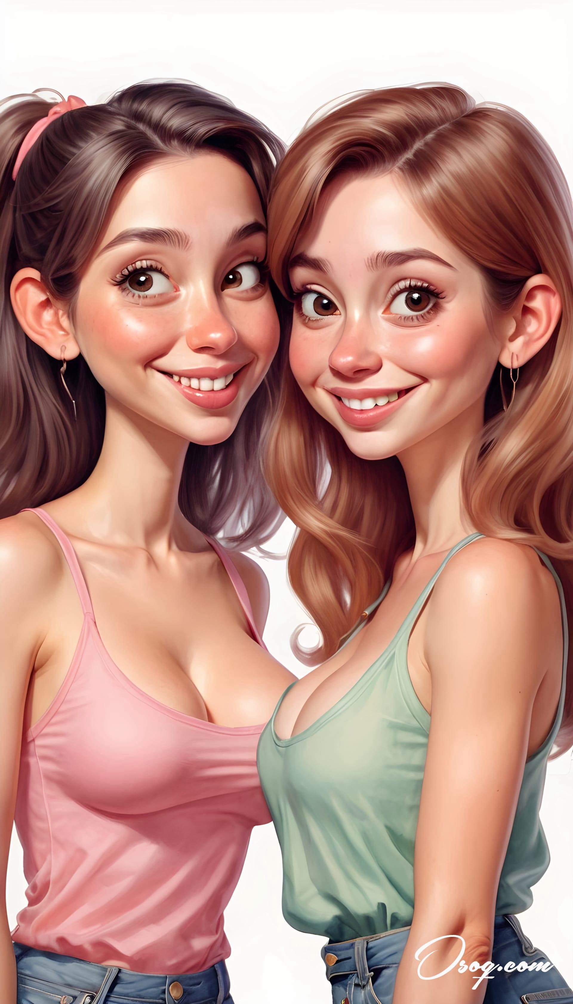 Best friends caricature 04