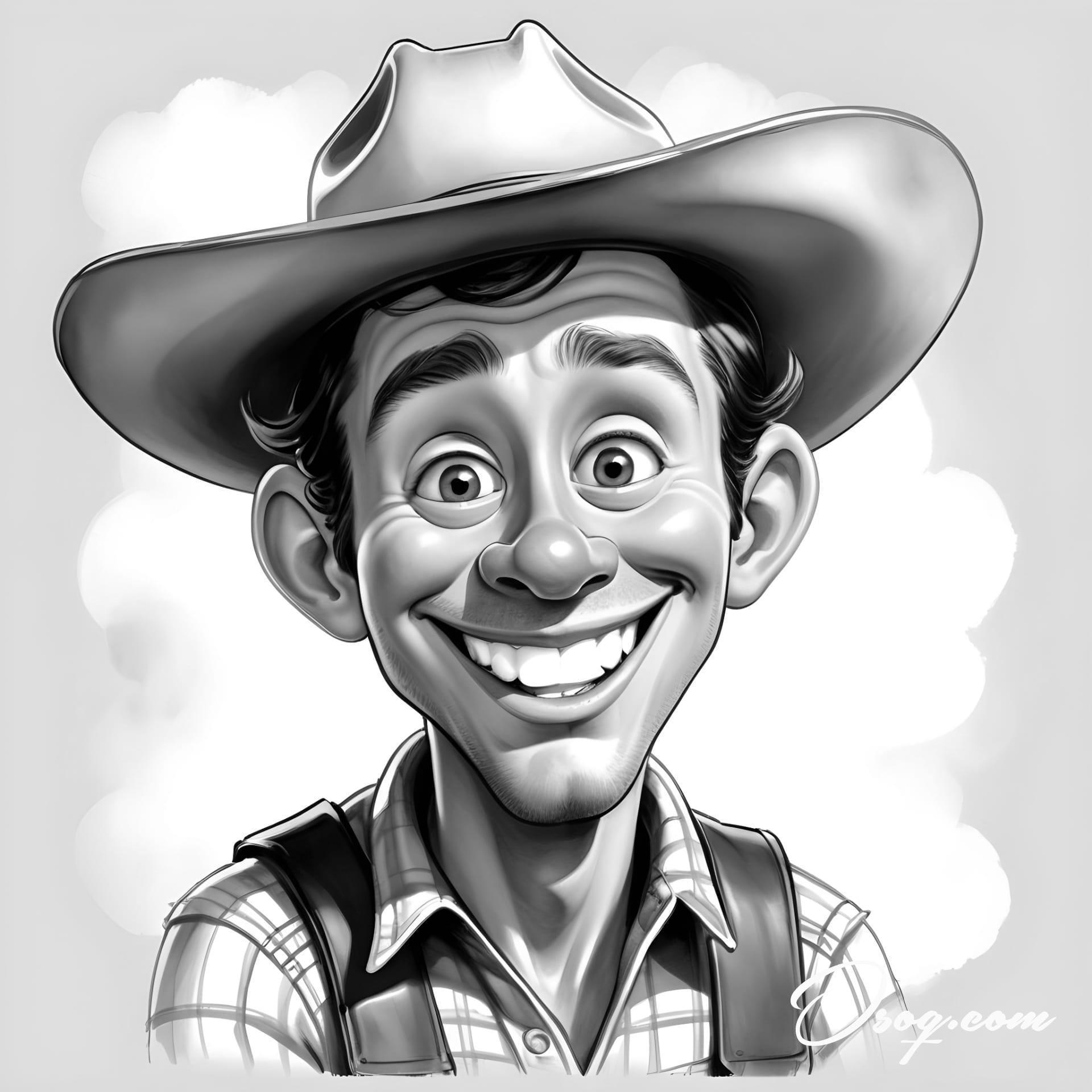 Black and white caricature 16