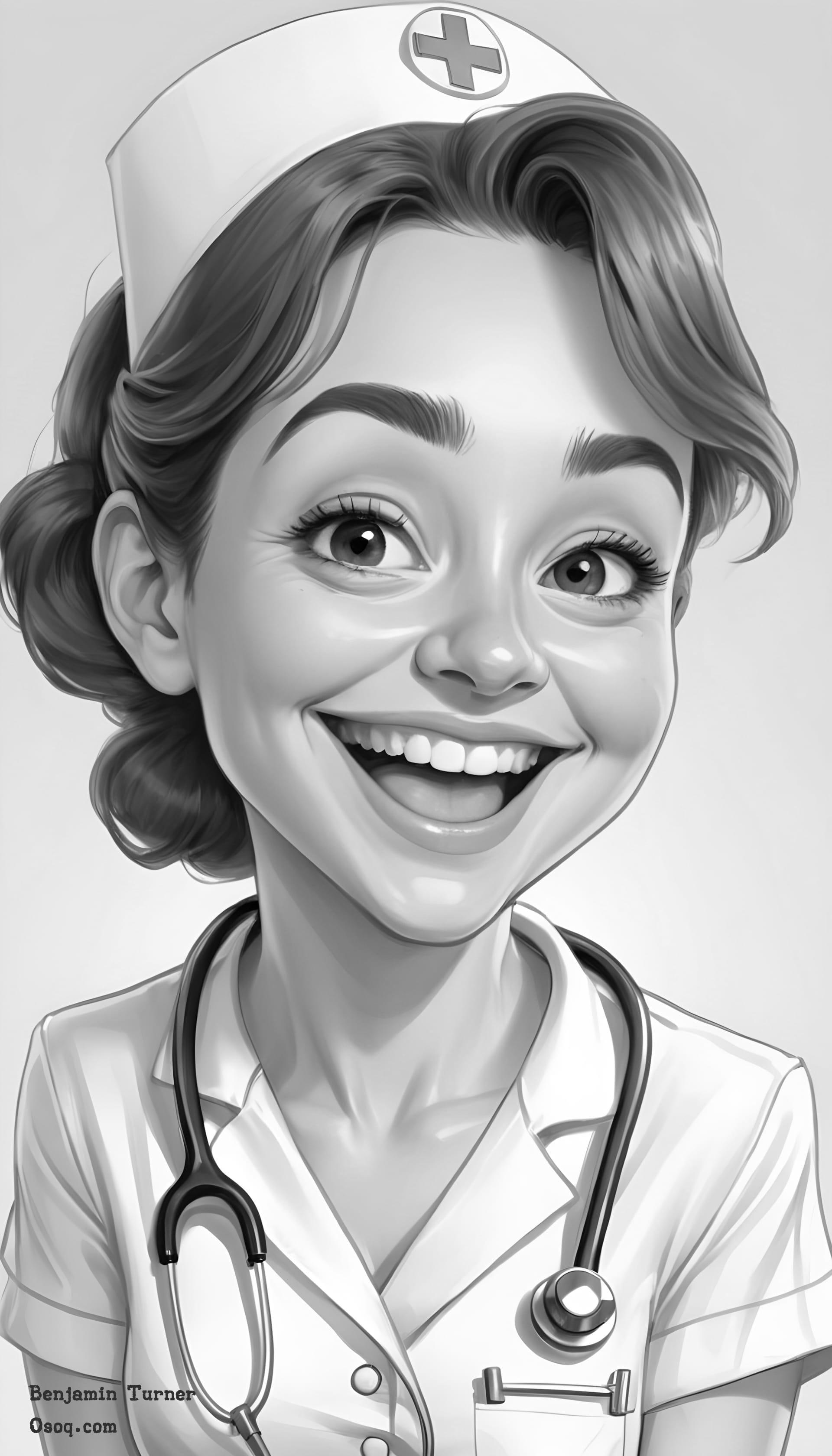 Black white caricature face 18