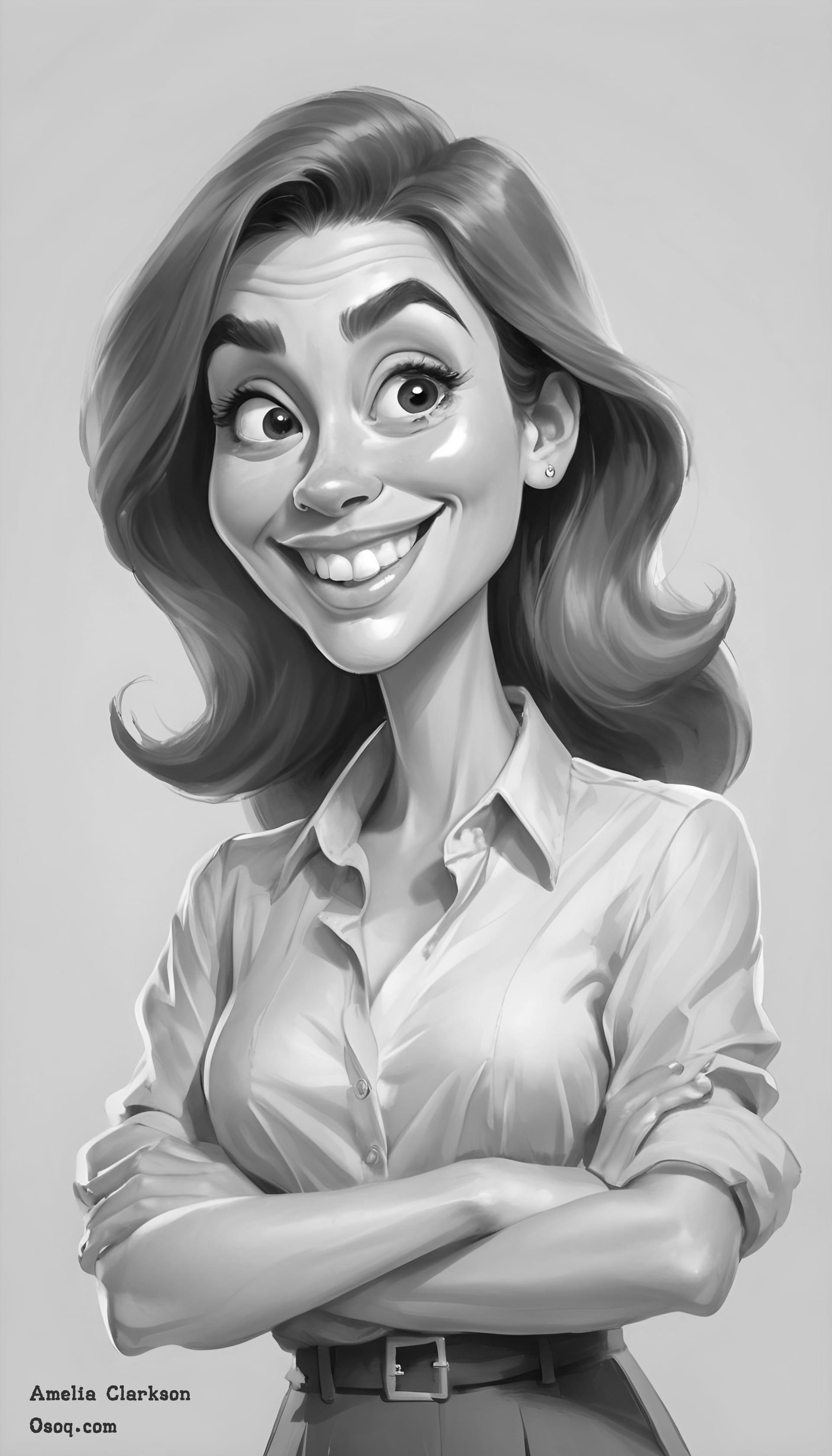 Black white caricature face 19