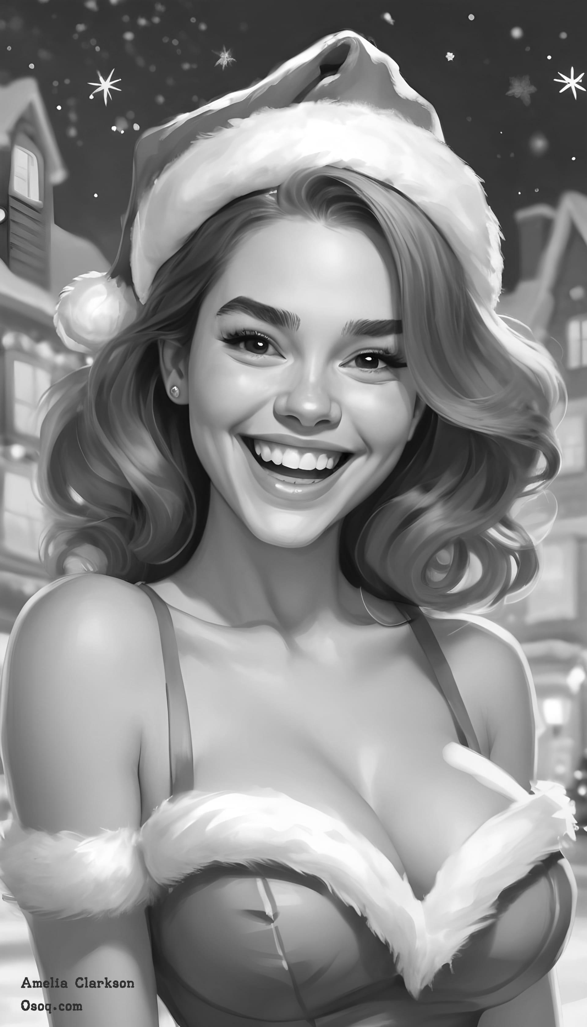 Black white caricature female 13