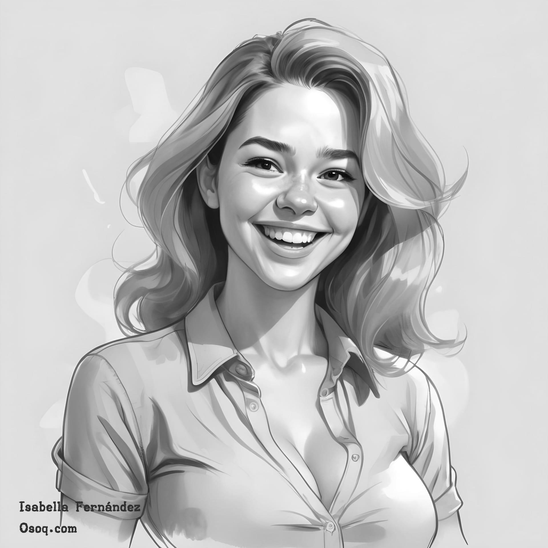 Black white cartoon portrait 02