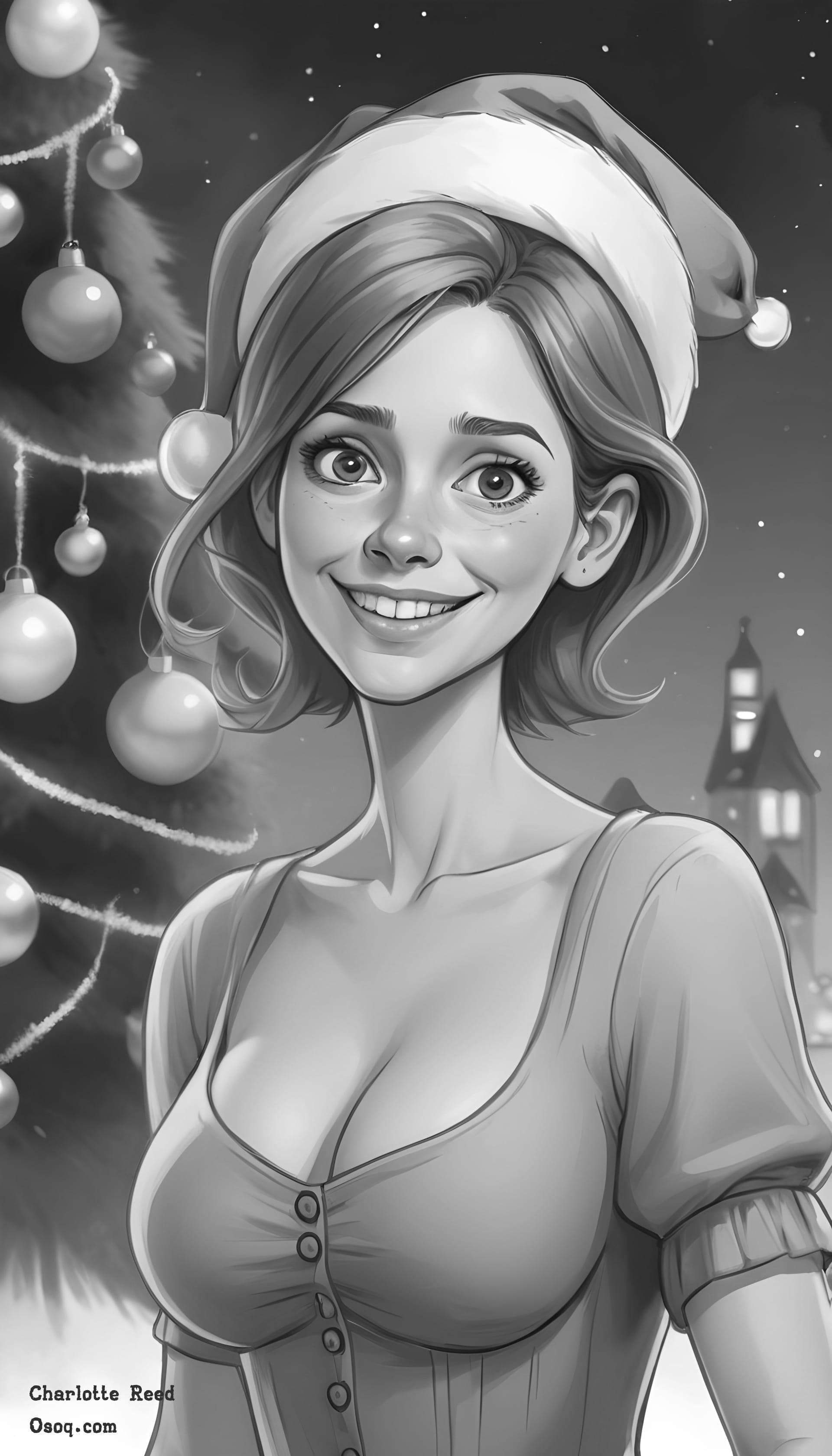 Black white cartoon portrait 05