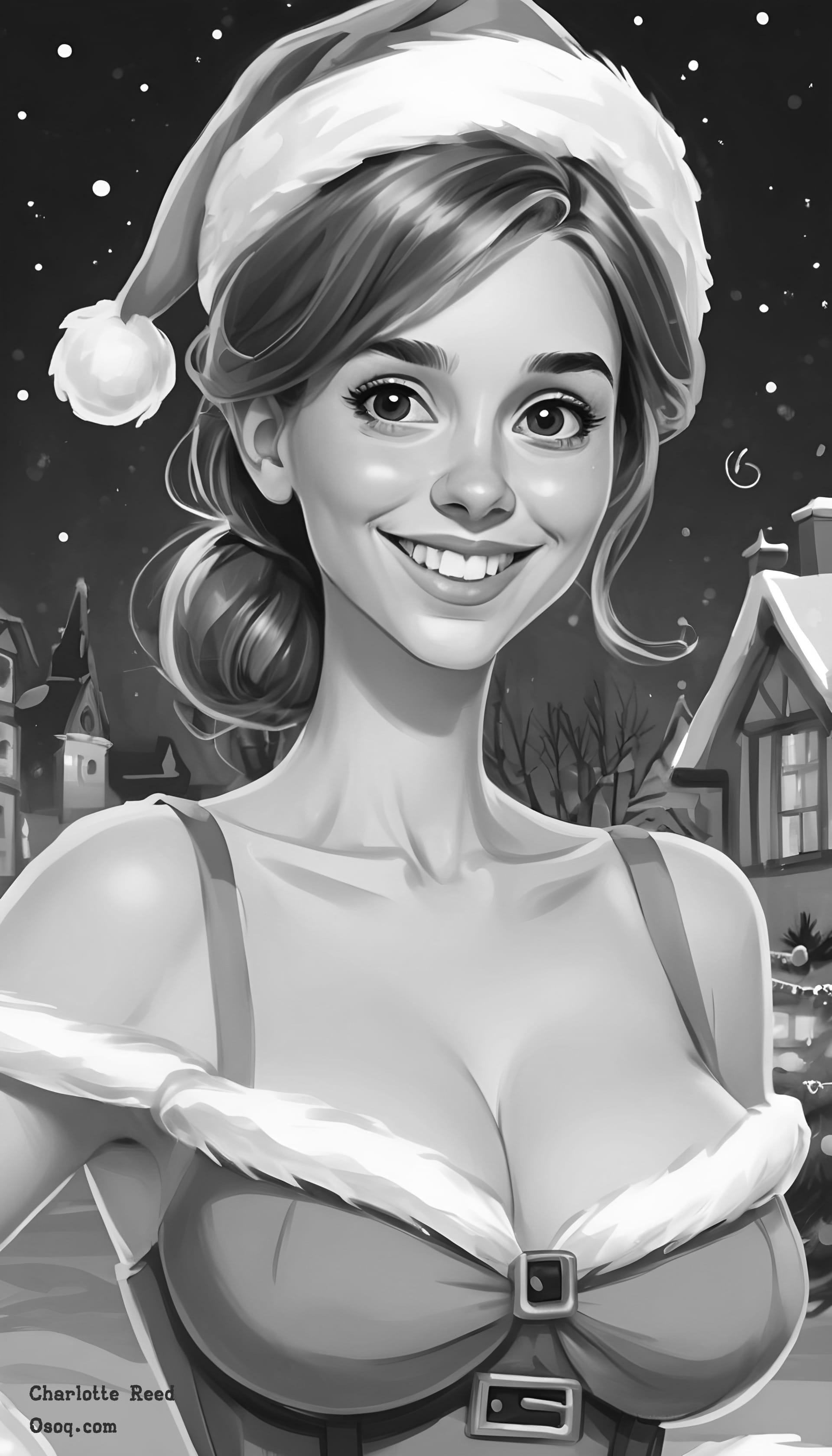 Black white cartoon portrait 12