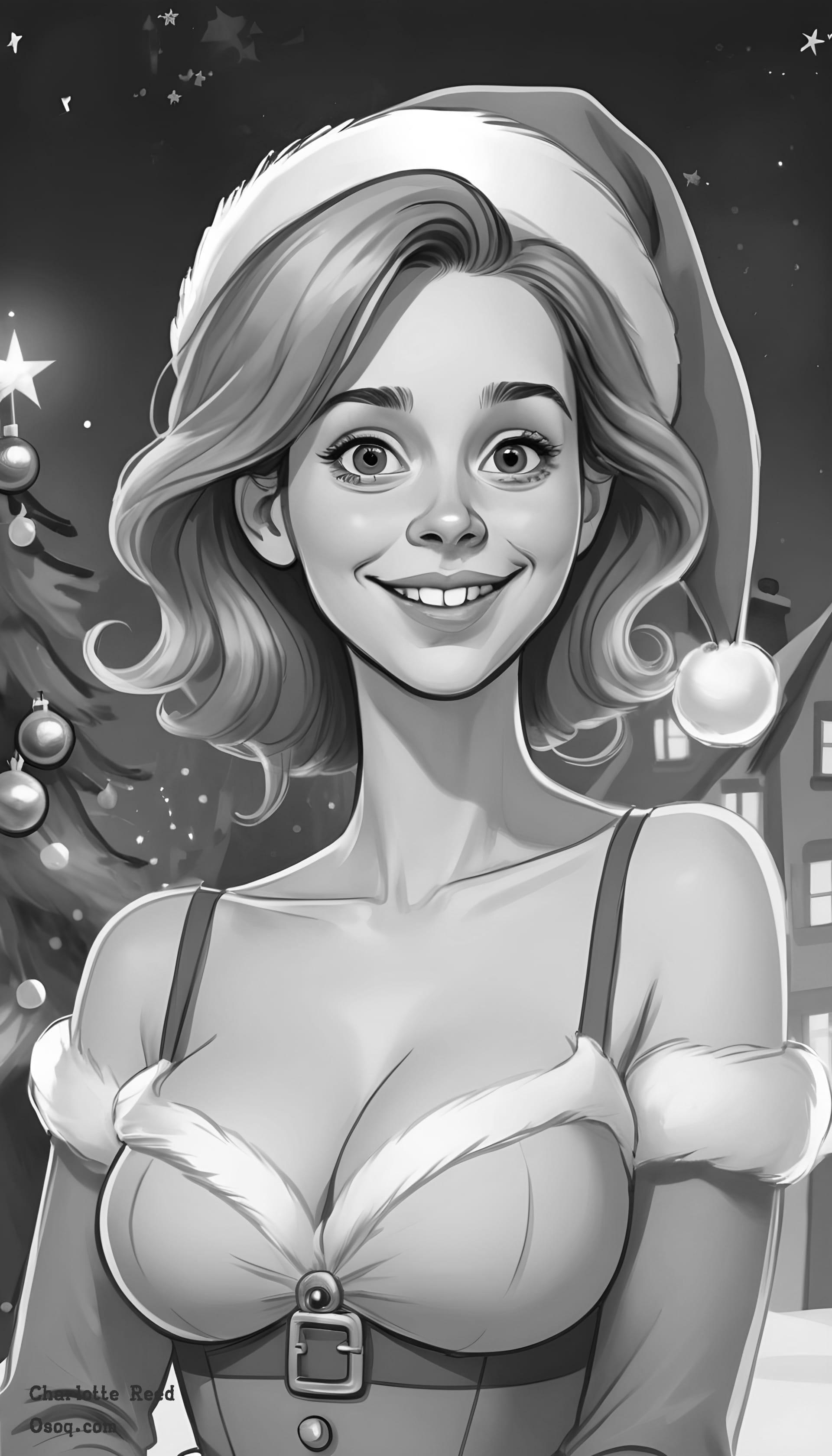 Black white cartoon portrait 13