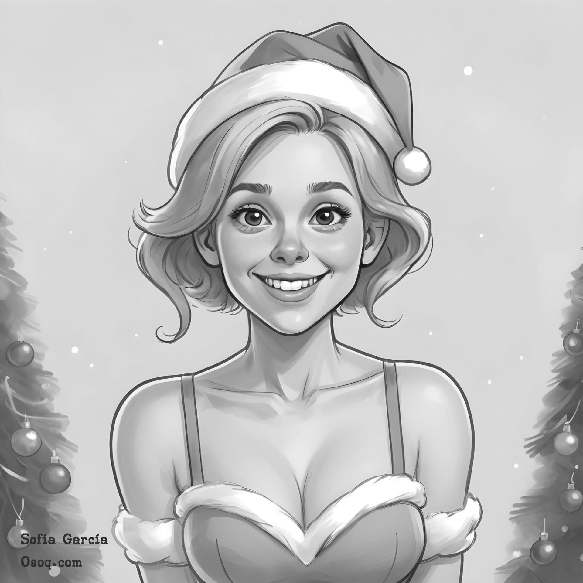 Black white cartoon portrait 15