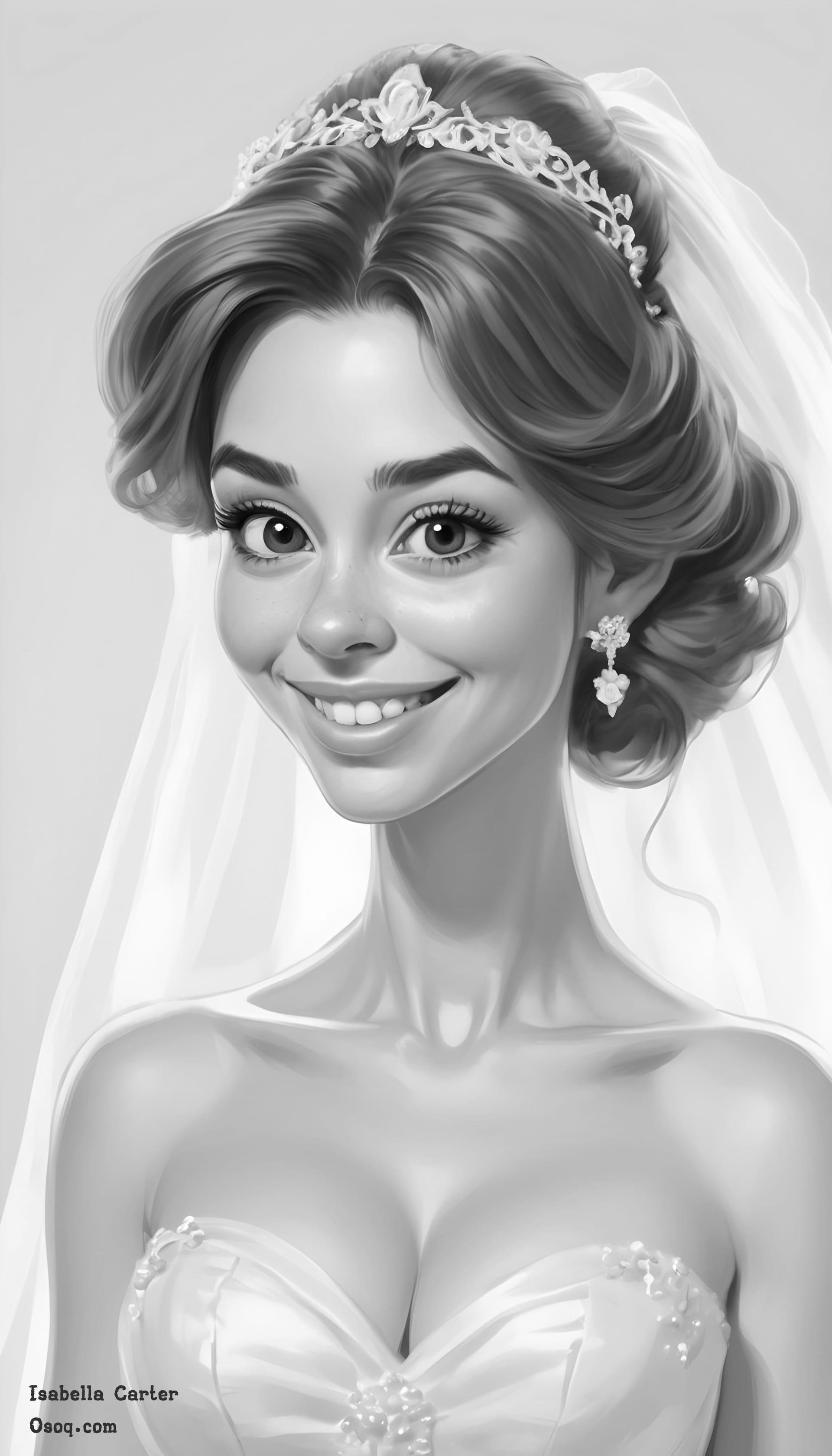 Black white cute caricature 15