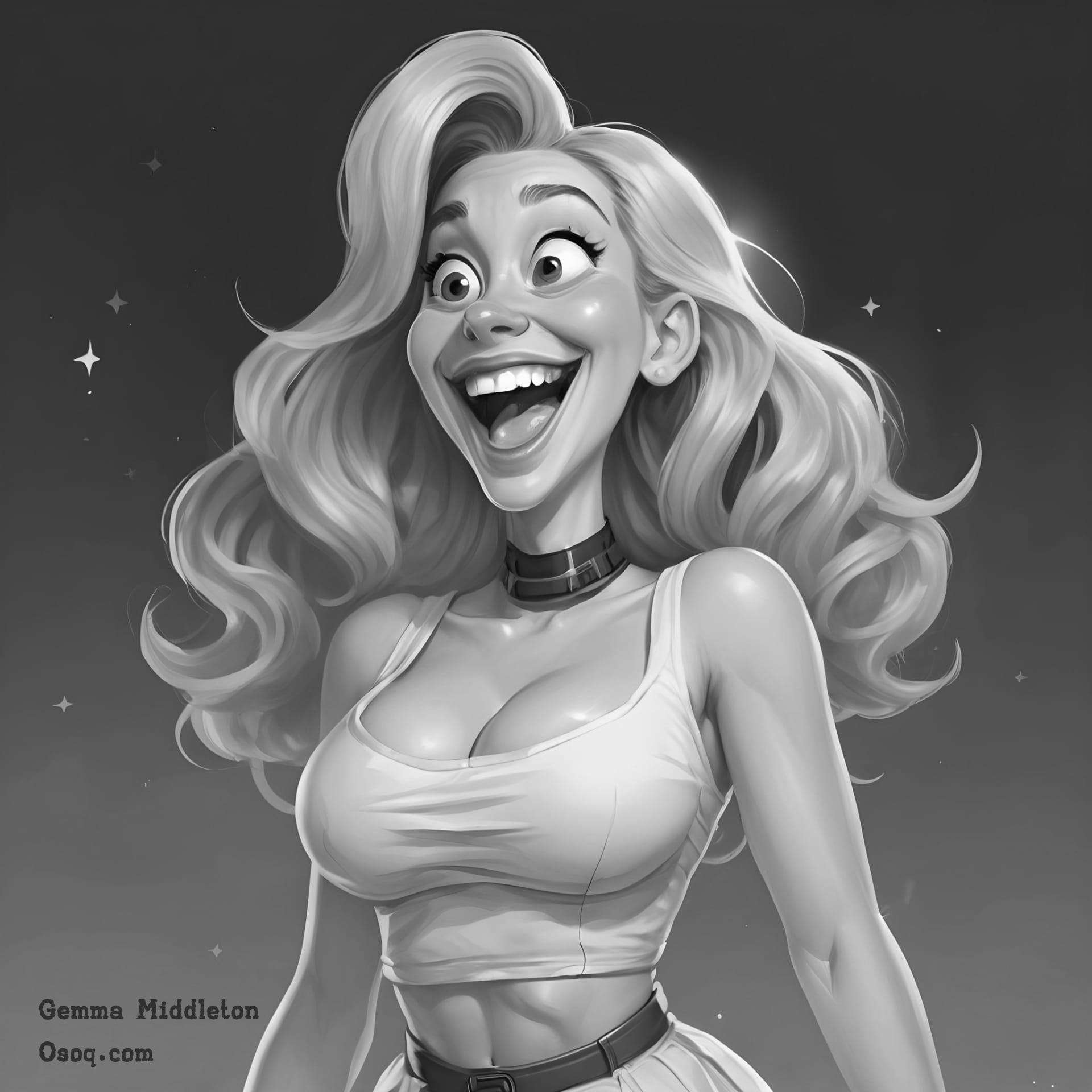 Black white female caricature 18