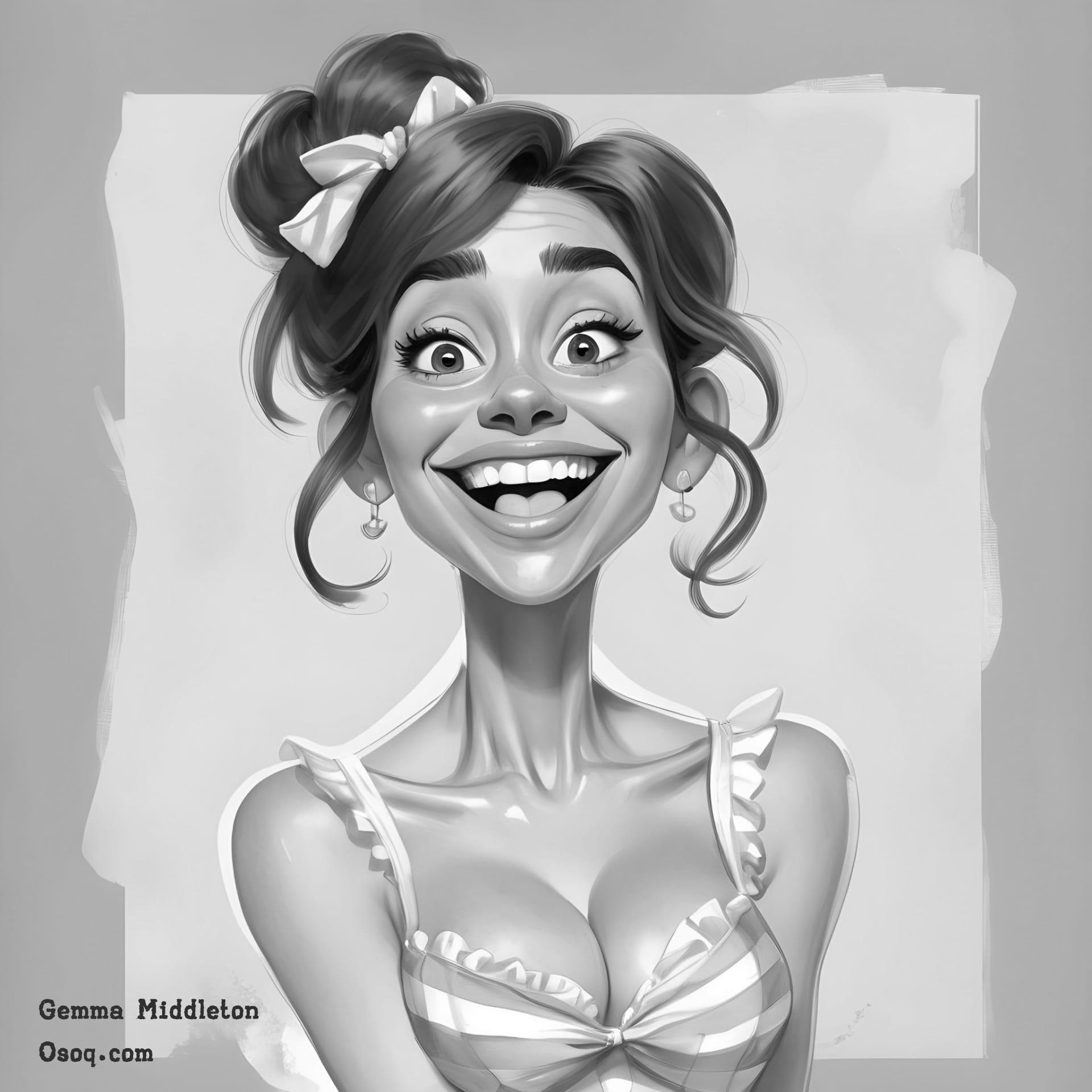 Black white female caricature 19